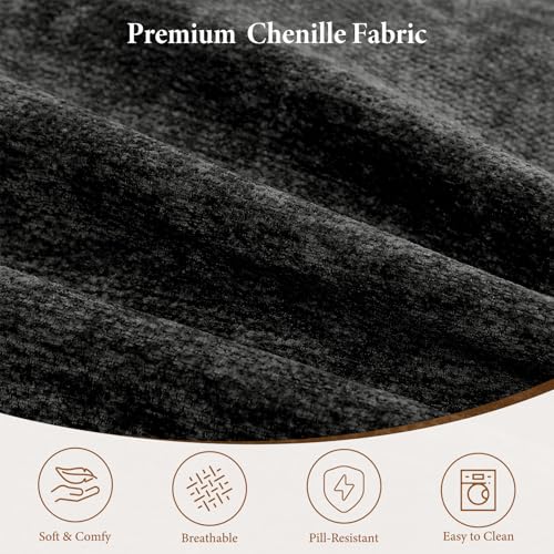 Image of Vesgantti 145.6 inch Modular Boneless Couch, Modern U Shaped 6 Seater Sectional Sofa with 2 Ottoman & Deep Seat, Convertible Chenille Cloud Couches for Living Room, No Assembly Required, Black