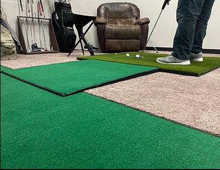 Big Moss Golf Pro Indoor Simulator Practice Bay with Hitting Green 9 Ft Ceiling Height