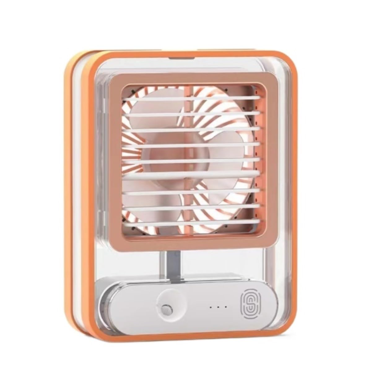 Ventilateur Portable Camping Mini Climatiseur Portatif LED Veilleuse Ventilateur De Brumisation d'eau USB Électrique Silencieux pour La Maison Adulte Chambre(Oranje)