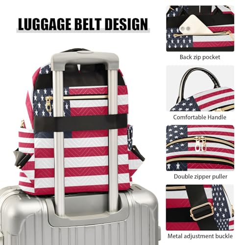 Image of ALAZA Hipster American Flag Women Backpack Purse Ladies Fashion Shoulder Bag Daypack Travel Bag 7.5L