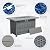 Grey Wicker Propane Fire Pit Outdoor Fire Pit Table 60000 BTU 43 Inch Gas Fire Pit with Steel Grille Tabletop Double Fire Tube