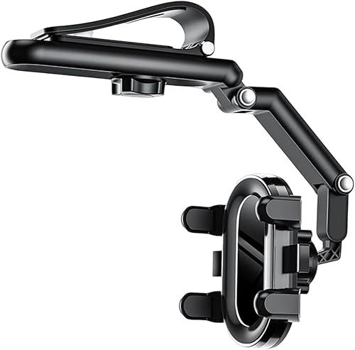 Miniatura 1 de Soporte para teléfono para visera solar de automóvil, giratorio y retráctil de 360, soporte para teléfono celular, soporte ajustable para teléfono