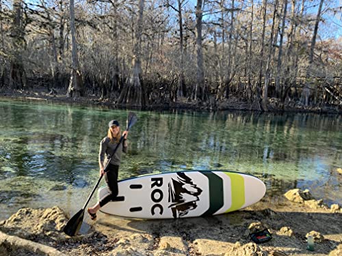 Image of Roc Inflatable Stand Up Paddle Board 10' 6 inch with Premium SUP Paddle Board Accessories, Wide Stable Design, Non-Slip Comfort Deck for Youth & Adults