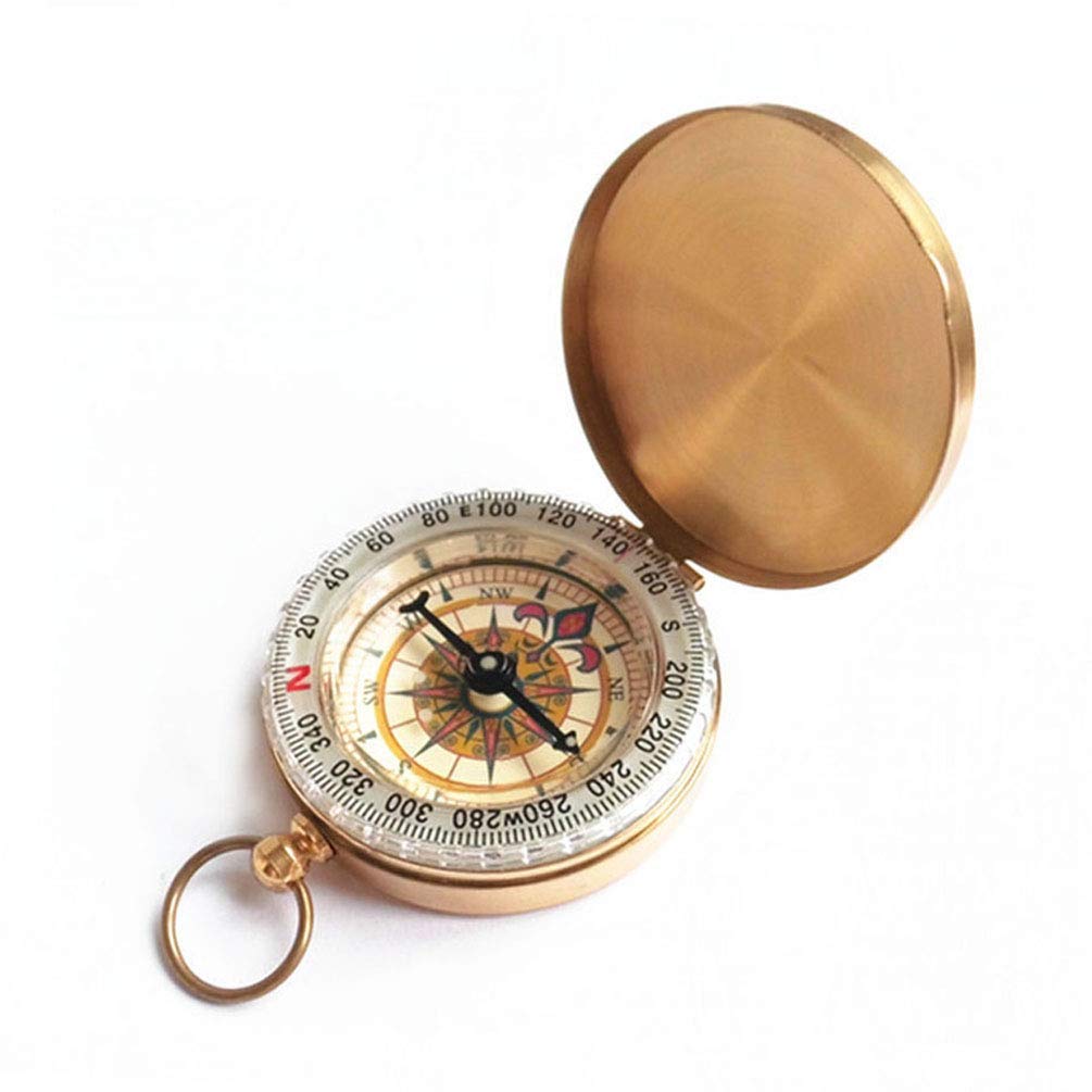 Beau Boussole de Rétro, Portable Boussole Rabattable Plein Air, Boussole Extérieur Outils de Navigation pour Voyage Camping Randonnée Durable