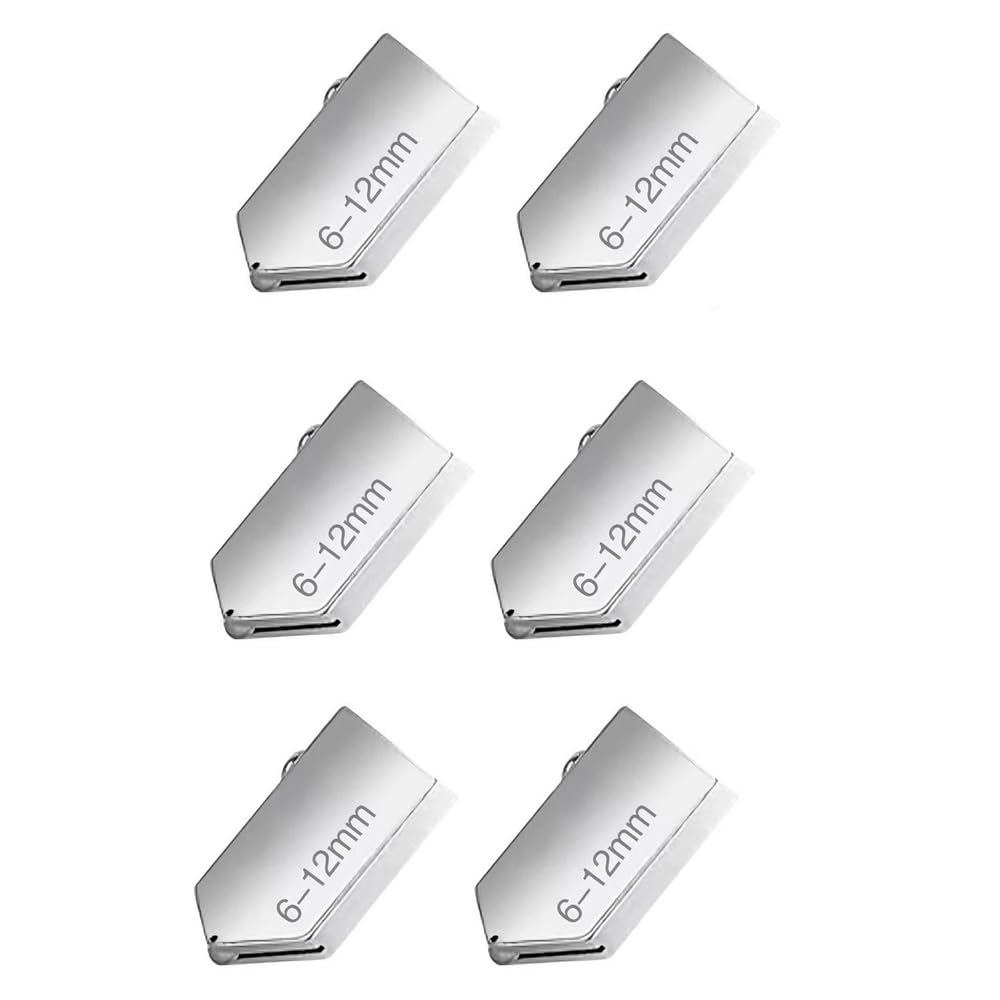 6 Pack Tungsten Carbide Glass Cutting Heads, 6-12mm Wide Range Lightweight Spares, Universal Fit for Pistol & Pencil Grip Cutters, Precision Tool for Glazing & Stained Glass Craft