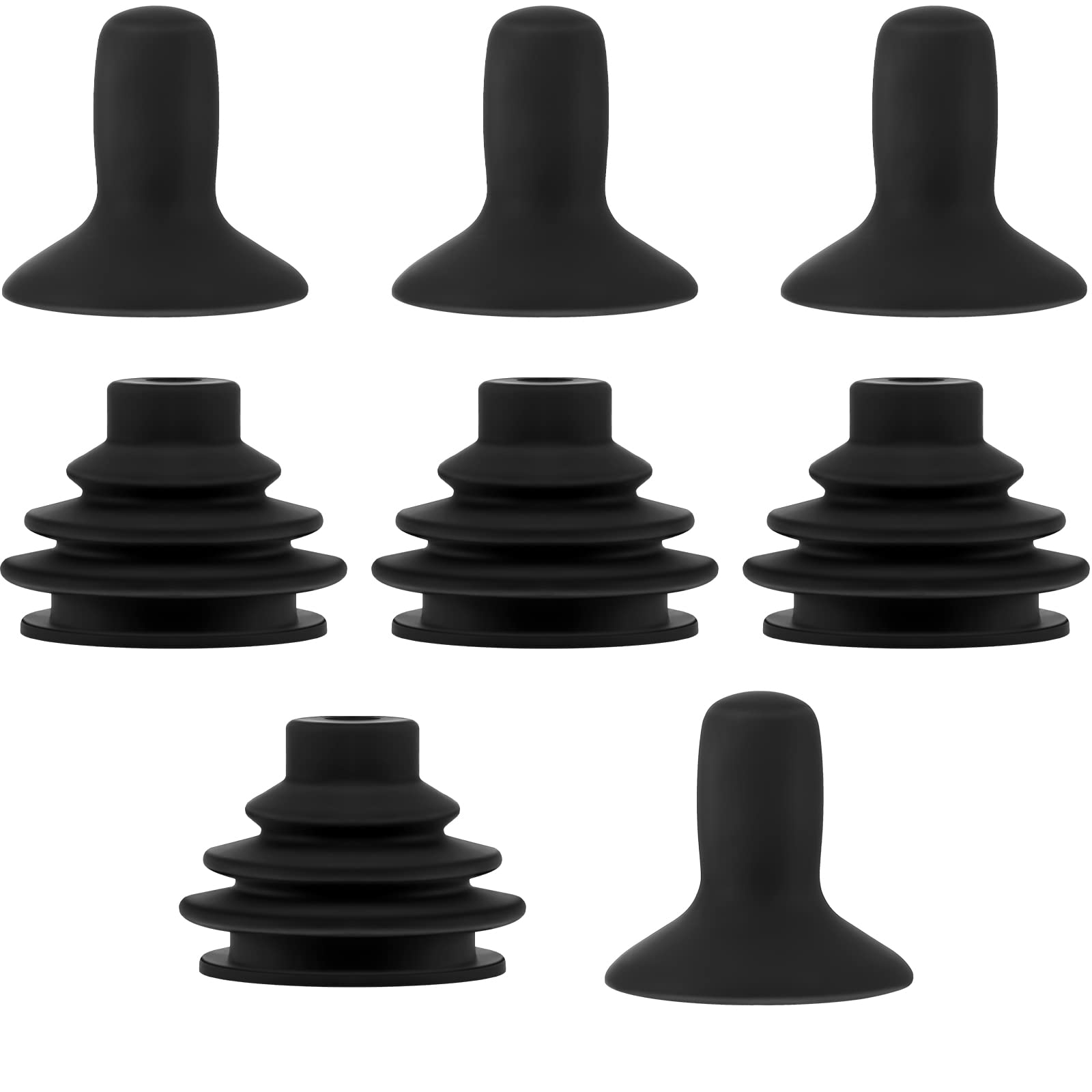 Fabbay 8 Pieces Joystick Controller Knob and Gaiter Wheelchair Joystick Button Cap for Mobility Scooter Electric Drive Wheelchair Accessories, Black