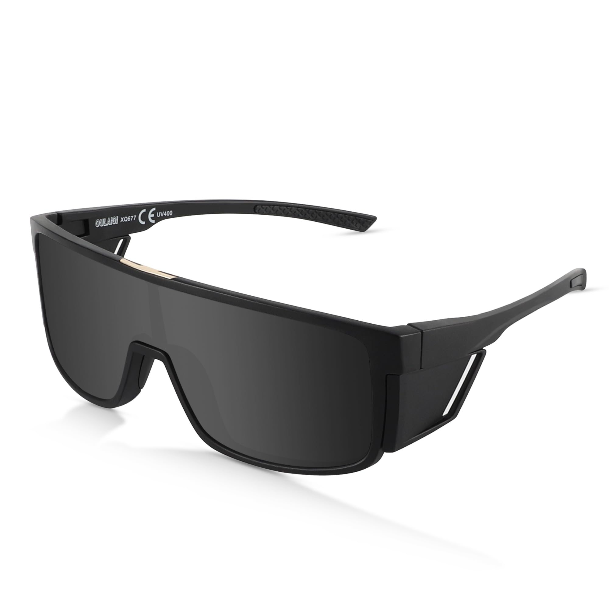OULAIQI Polaryzacyjne okulary przeciwsłoneczne dla mężczyzn i kobiet ze zdejmowanymi osłonami bocznymi, ochrona UV400 do uprawiania sportu, wędrówek, wędkowania