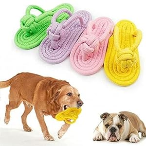 Dog Cotton Rope Dog Toy Slipper Shoes Shape Pet Dog Biting Chew Pet Toy – 1 Piece – Color May Vary