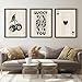 Heiple Framed Set of 3 Poker Wall Art Lucky You Poster, Trendy Retro Print Wall Decor for Queen of Hearts Wall Art Rustic Vintage Farmhouse Home Wall Decor（Black 12