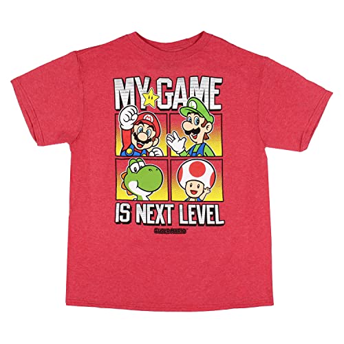 Super Mario Boys' My Game is Next Level Character Boxes Graphic T-Shirt