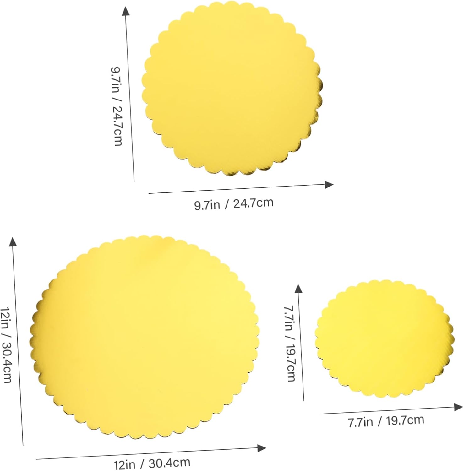 Mobestech 30pcs Round Cake Boards Cake Base for Decorating Sturdy Greaseproof Paper for Birthdays Weddings Pastries Desserts Display