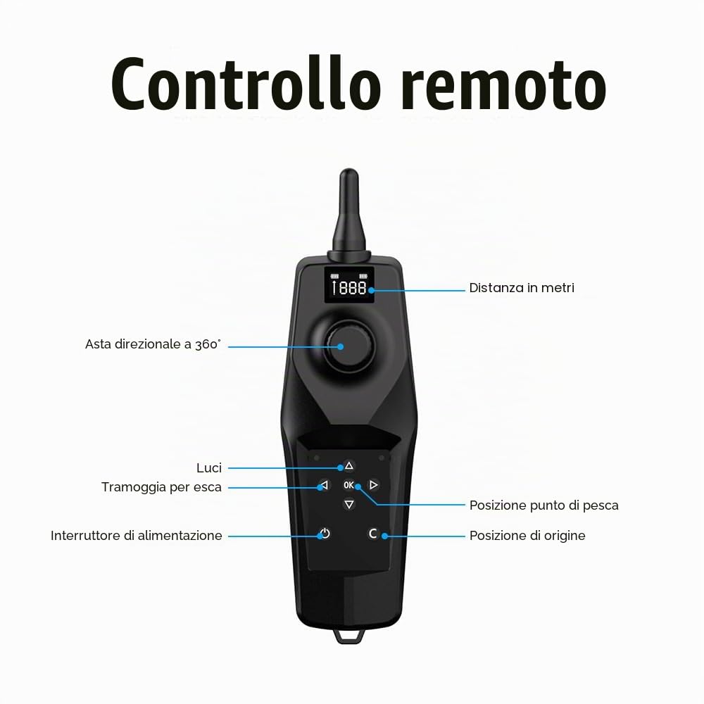 Kavolet Esca GPS, 500 m, esca RC, barca per alimentazione, pesca, telecomando wireless, pesca, barca, alimentatore da 5200 mAh, batteria di grande capacità Doppio Motore