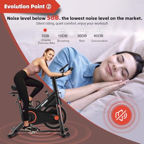 CHAOKE Exercise Bike Gym Workout, PLUS Magnetic Spin Bike with APP, Ultra-Quiet Indoor Exercise Bikes for Home Use, Professional Cycling Seat and Super Stable Design, 360LBs Capacity - Image 5