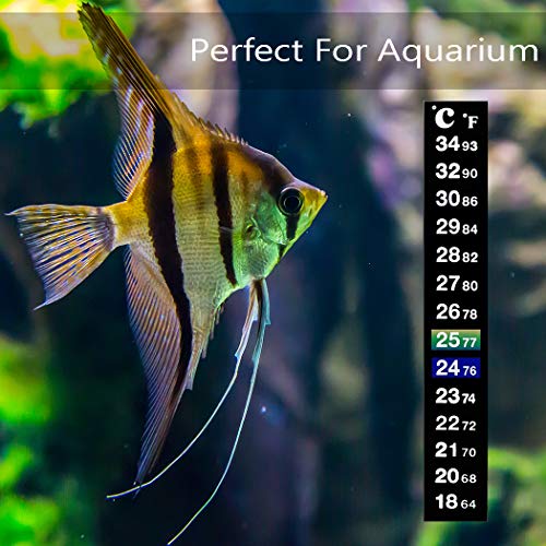Dosminer Thermometer Strips 5 Pcs Double Scale Adhesive Thermometer Stickers Instant Read Temperature Stickers, Celsius And Fahrenheit System Display For Aquariums, Brewing Beer And Wine #TOP4