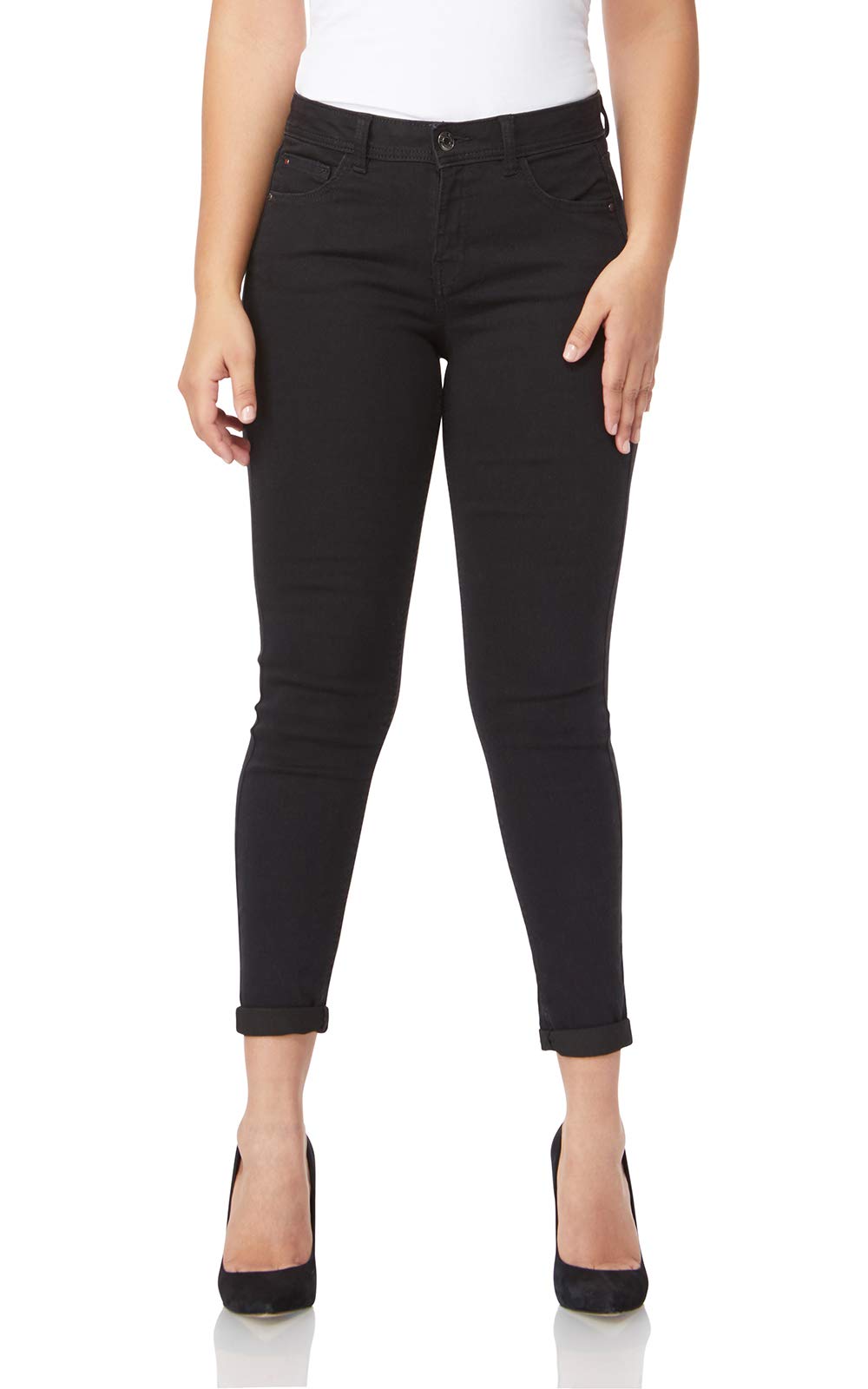 Angels Forever Young Women's Signature Convertible Skinny Jeans, Onyx Legacy, 10