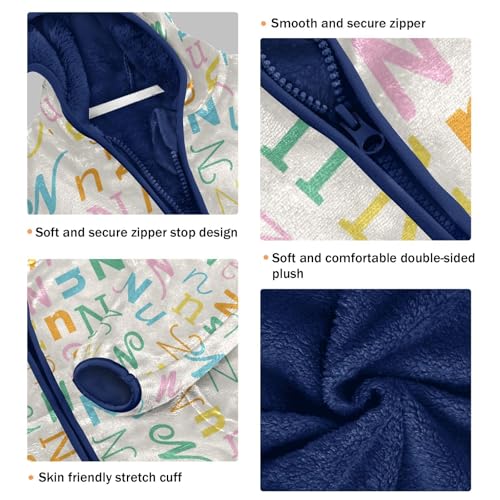 Letter N Girls Fleece Jacket Girls Fall Jacket Girls Zip Up Hoodie Girls Sherpa Jacket 2-10T3