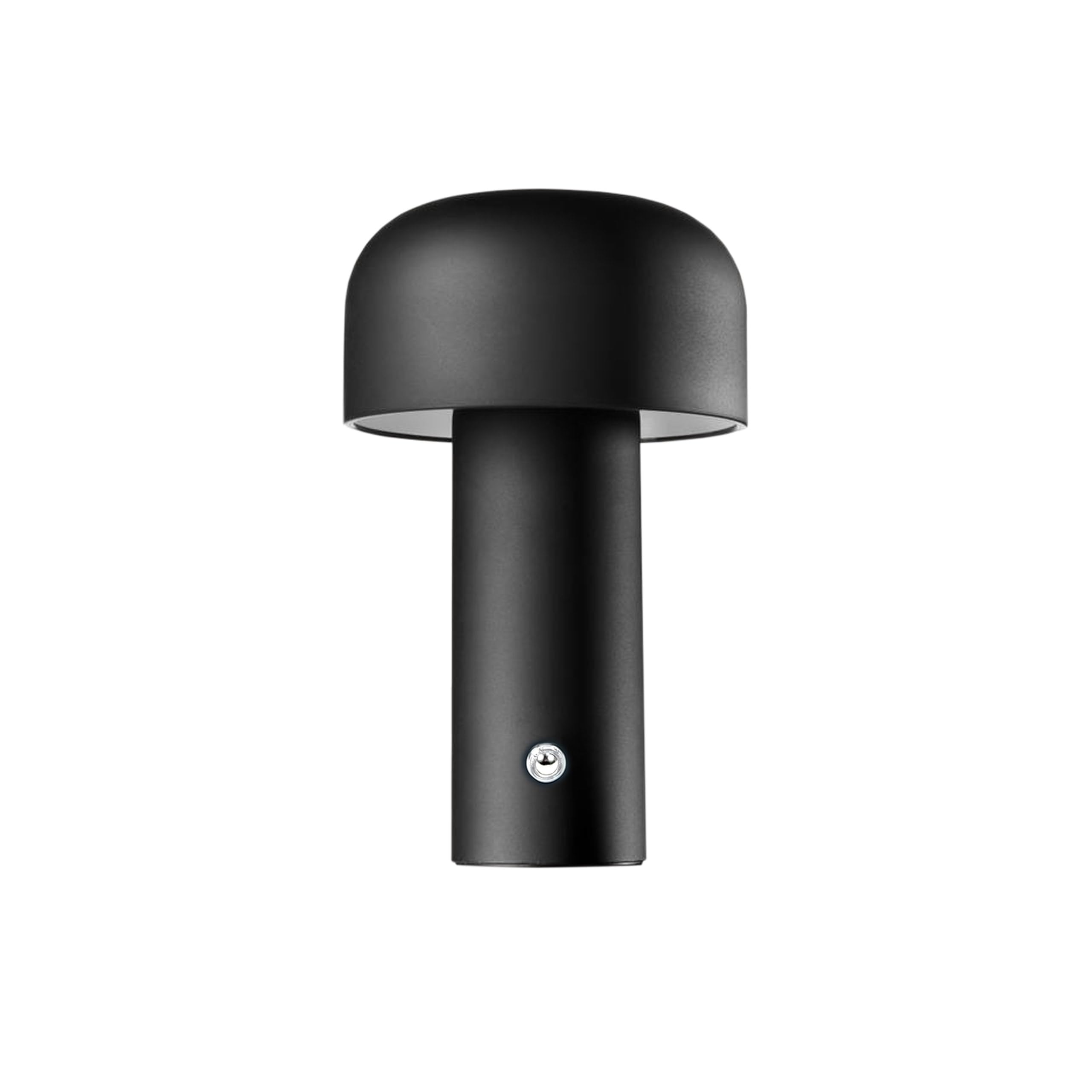 Lámpara de mesa LED Oslo inalámbrica recargable de 5000 mAh, color negro, intensidad regulable y 3 temperaturas de color. Forma de seta. IP44. Cable USB y enchufe UE incluidos