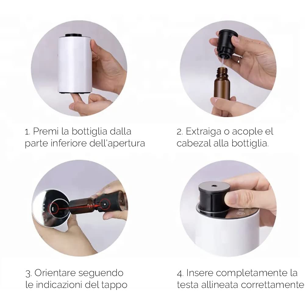 Profumatore Auto ESSENGO con Oli Essenziali - Fragranza Naturale e Durevole, Regola l'Intensità a Tuo Piacimento - Senza acqua né cavi, include 2x10ml di Limone ed Eucalipto.
