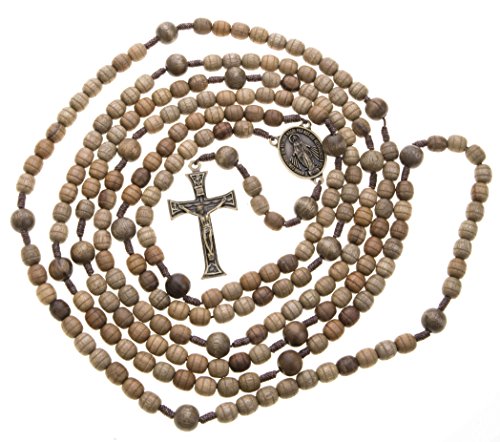 20 Decade Full Catholic Rosary 10-12mm Wood Beads 57