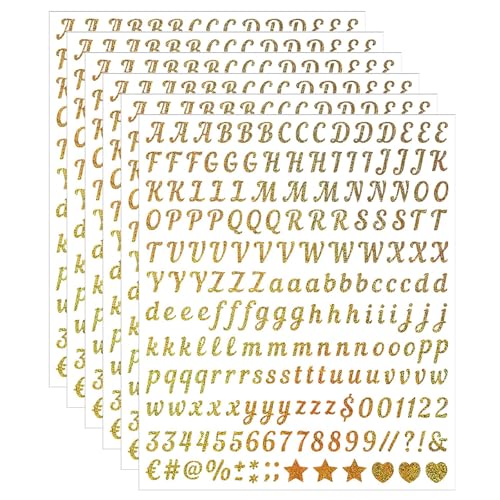 Calkkrer 6 Piezas de Pegatinas de Letras, Letras Adhesivas de Vinilo Minúsculas, Pegatinas ABC para Manualidades de Bricolaje Scrapbooking Etiquetas Texto Deseado Decoración