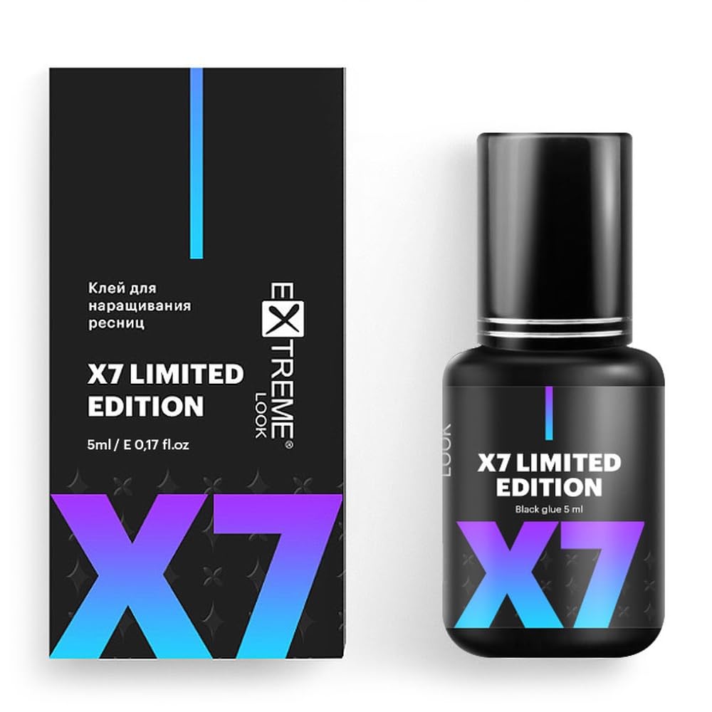 Colla Professionale per Extension Ciglia EXTREME LOOK "X7" 5ml | Adesivo Ciglia Finte Resistente e Veloce | Adesione in 1 sec. | Durata fino a 8 settimane | Universale | per "One to One" e "Volume" |