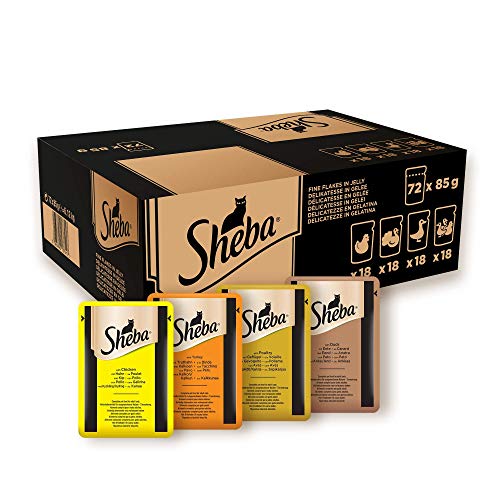 Sheba Delicatessen In Gelei, Katten, Vochtig Voer Met Fijne Gevogelte, 72 x 85g