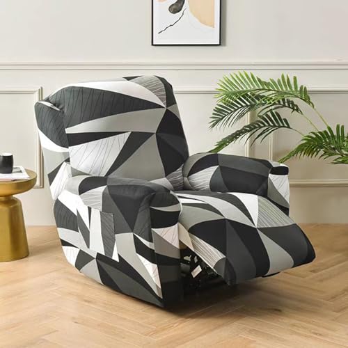 MKKBOB Single Recliner Slipcovers 4-Pieces Recliner Cover with Pockets Reclining Couch Slip Cover Reclining Chair Covers with arms Anti-Slip Stretch Fitted Recliner Sofa Chair Covers(Color 5)