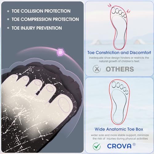 Image of Built-in Heel Grips Water Shoes for Kids Girls Boys Hiking Wide Barefoot Swim Beach Pool Big Kid