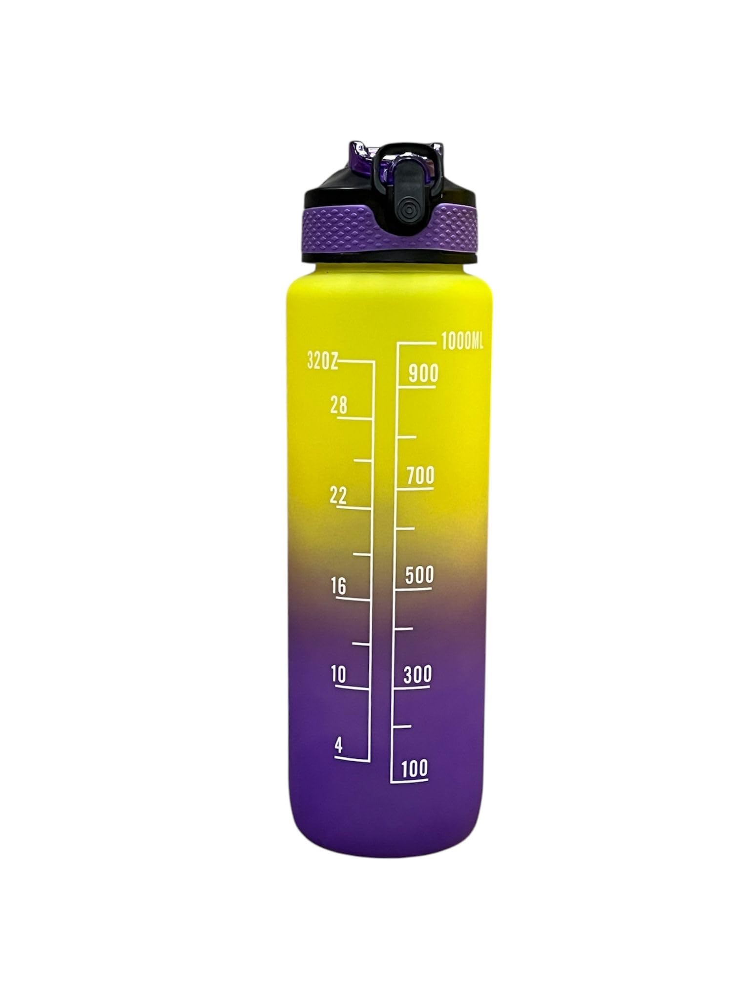 NovatoStar 1L Leakproof Water Bottle, BPA Free Tritan Plastic, for Sports, Hiking, Gym (Gradient Yellow Purple)