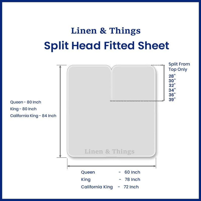Top Split Queen Mattress Protector for Adjustable beds, 30" Top Split from Head, Waterproof Soft Terry Cotton, 18" Deep Pocket Fitted Sheet - White