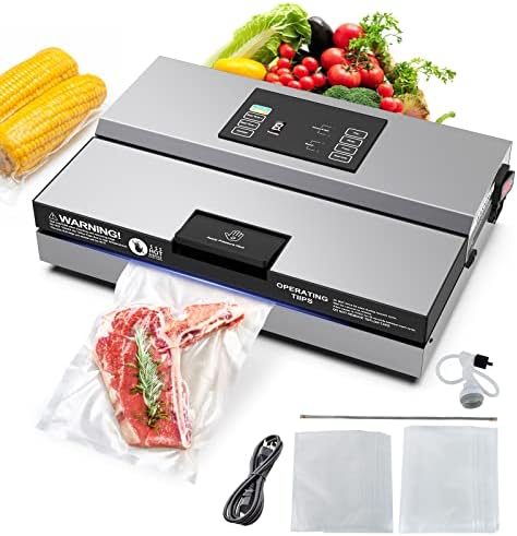 Ecojoy 12" Commercial Vacuum Sealer Machine V9100,5 Modes, Continuously Uses 500+ times without Overheating, 85kPa Stainless Steel Sealer for Food Storage and Sous Vide