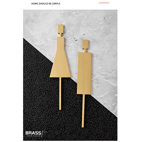 Letrero para inodoro, Letrero de WC para hombres y mujeres de latón Conjunto de figuras de flecha, Letreros para puertas de baño modernos, Señalización para discapacitados para hotel, Tienda, Estacio
