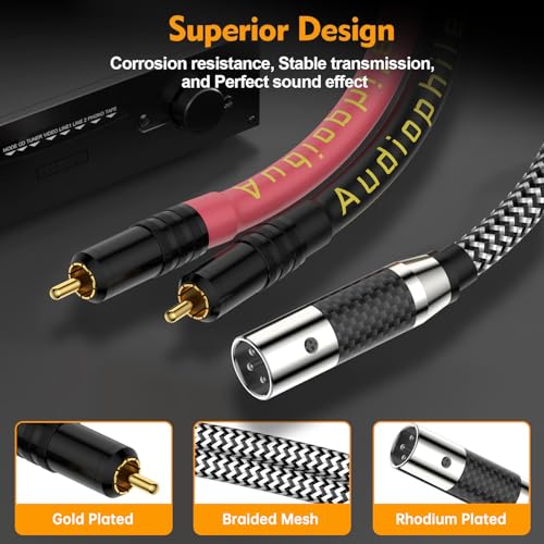 Moonsaudio Balanced Audiophile Audio 2Rca Male To Dual Xlr Male Connections Cables thumb #5