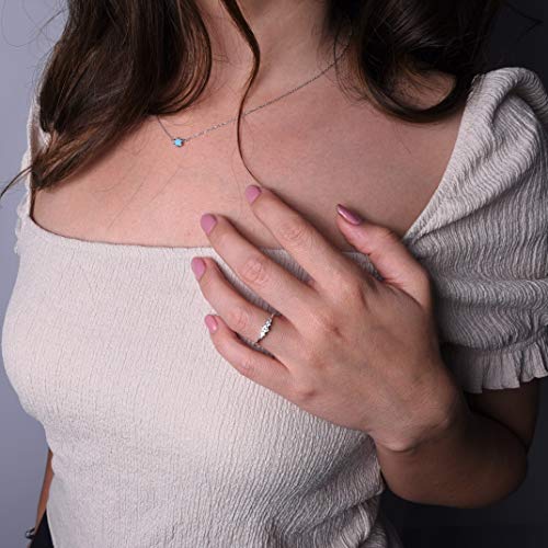 Sterling Silver Stacking Ring with 5 Mini CZ Stones Eternity Band2