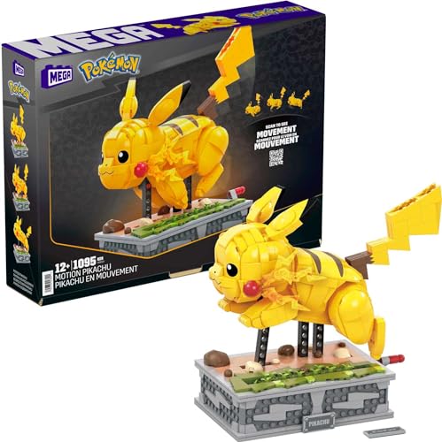 MEGA Pokémon Figure Toy for Adults Building Set, Motion Pikachu Collectible with Mechanized Motion Brick