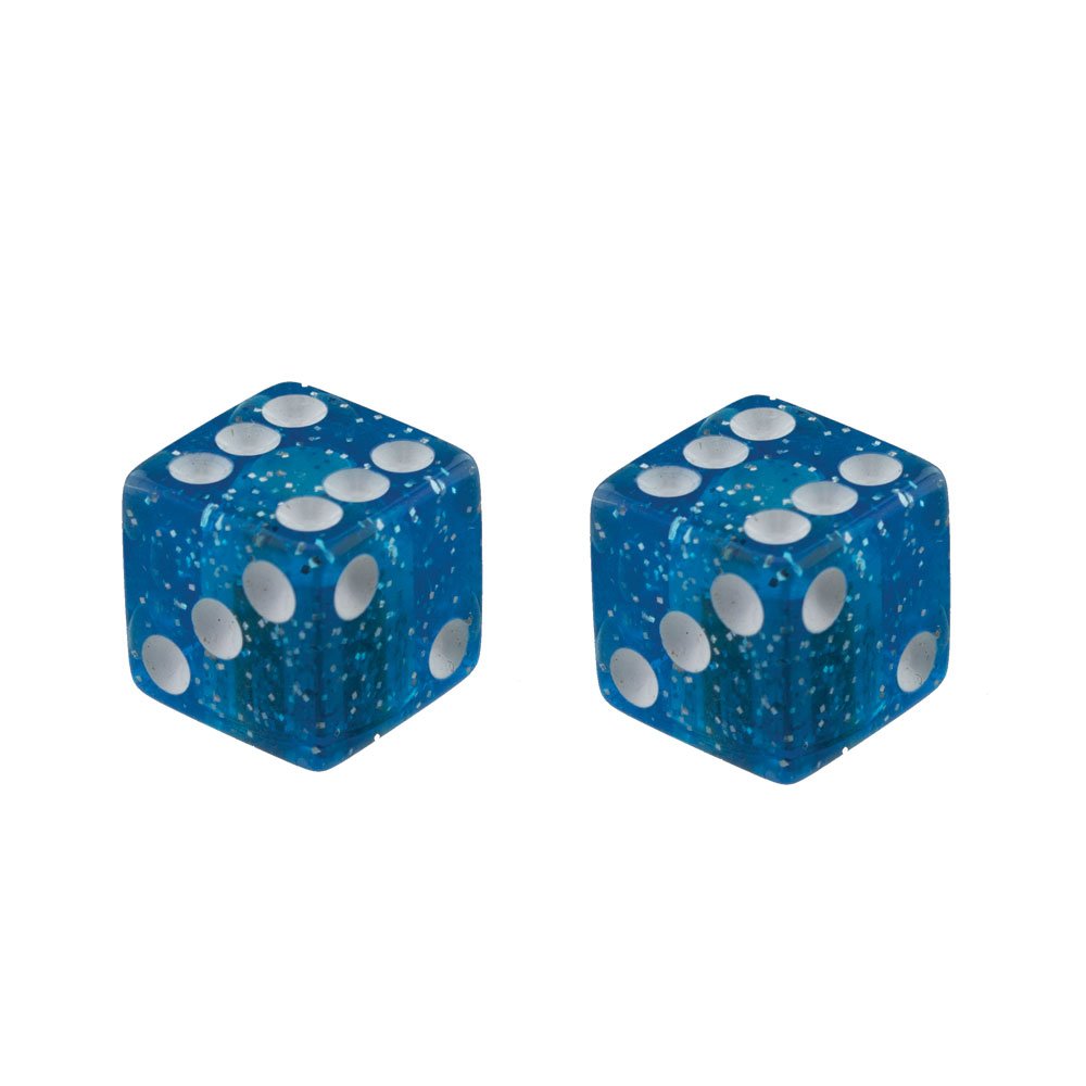 Dice Schrader Valve Caps Sparkle Glitter Blue