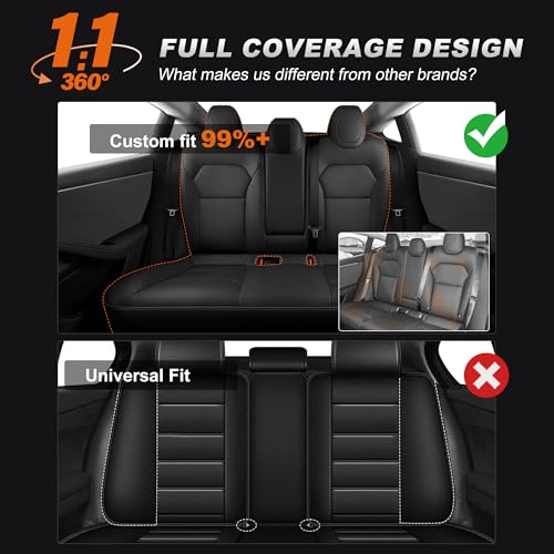 AOMSAZTO Car Seat Cover Fit for Tesla Model 3 2024 2025 (Not for Performance) - Full Set Black Seat Covers(with Armrest Cover) by AOMSAZTO - Used condition - Image 6