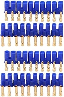 Yiqigou 10 Pairs EC2 2MM Banana Plug Male Female Gold Bullet Connector Adapter for RC Lipo Battery ESC Motor