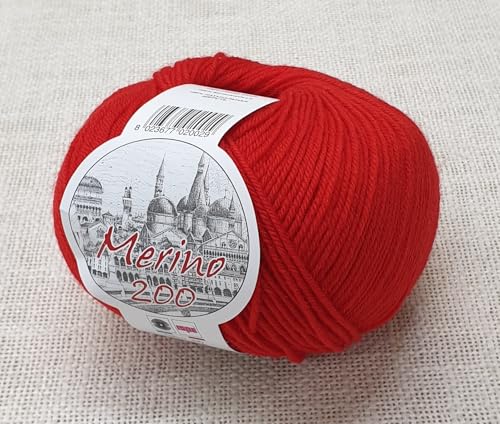 AMANTE NSF - Gomitolo 100% Pura Lana Vergine - MERINO 200 - Antiallergica - Baby Bebè - ISPE FILATI (11 (rosso))