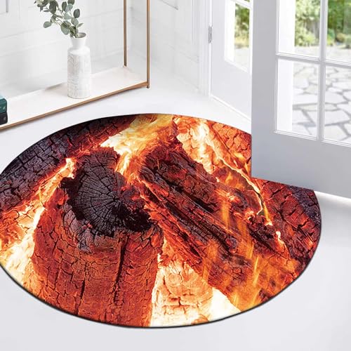 Tapis de salon acoustique et isolant phonique rond effet 3D - 4
