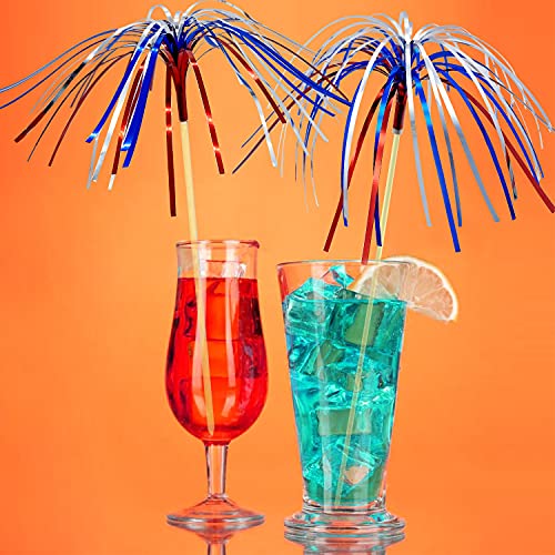 Pheila Firework Picks 100 Pack 4Th Of July Cocktail Picks Patriotic Decorative Red White Blue Firework Picks Cupcake Drink Sticks Independence Day Party Supplies #TOP2