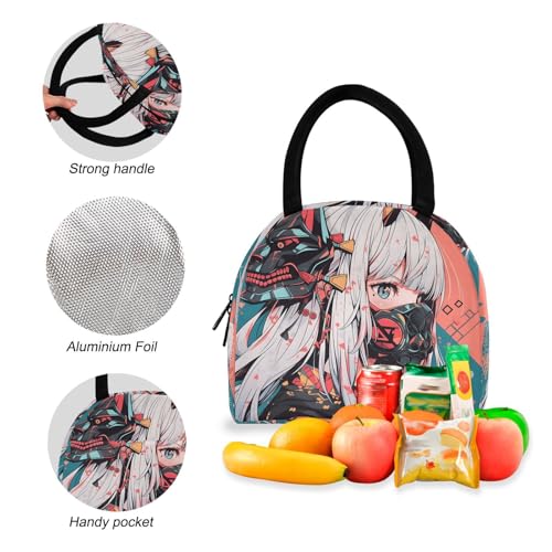 Backpack Lunch Box Set Large Capacity Travel Backpacks and Insulated Lunch Bag for Commute Hiking Picnic Anime Ninja Print4