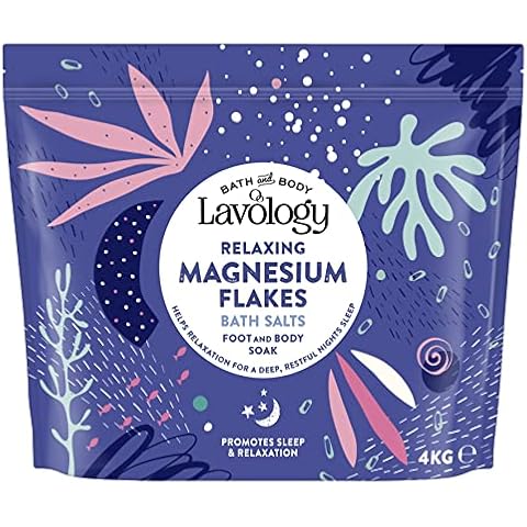 Magnesium Flakes Bath Salts by Lavology - 4kg - All Natural Ingredients - Calming & Relaxing Bath Salts Cover