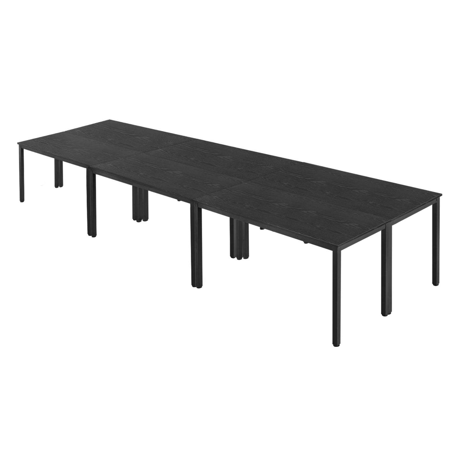 VEVOR Table de conférence, Lot de 6, Table de réunion rectangulaire de 1400 mm pour 16 Personnes, Bureau de réunion Moderne avec Pieds en métal, Bureau combiné Flexible pour Salle de Formation, Noir