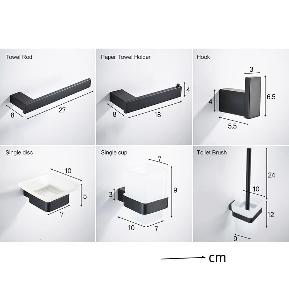 Nero Opaco 304 In Acciaio Inox Porta Asciugamani Accappatoio Gancio Bagno Spazzola Bar Accessori Bagno Set Porta Carta Igienica Scopino Stand