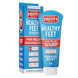 O’Keeffe’s for Healthy Feet Pain Relief Skin Protectant Cream; 3 Ounce Tube (Pack of 1); Foot Pain Relief Cream; Cooling Foot Cream