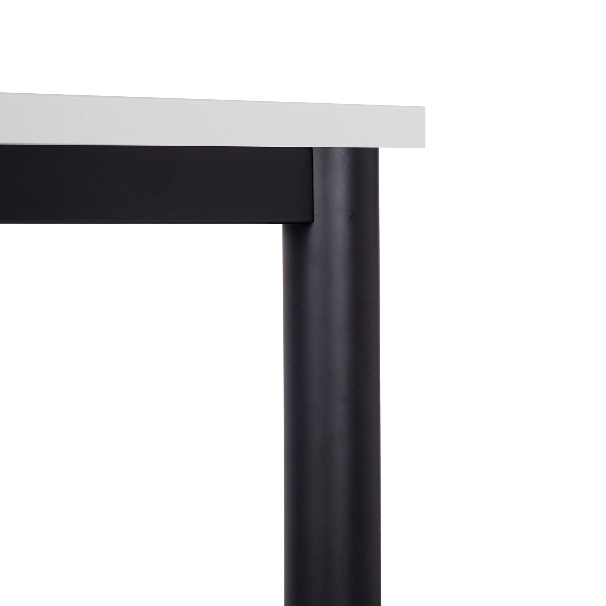 Schreibtisch u. Besprechungstisch mit schwarzem Tischgestell | Konferenztisch Bürotisch Computertisch Mehrzwecktisch Arbeitstisch PC-Tisch Homeoffice-Tisch (weiß, 120 x 60 x 77,5 cm)