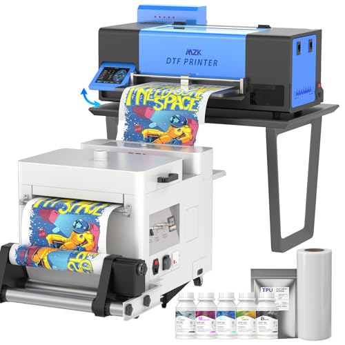 MZK A3 Pro F1080 DTF Printer (XP600 Gen2),Automatic Time Cleaning Maintain+Ink Anti-Clog Filter,2X-Speed Compared to L1800,5″ Rotatable Touch Screen,Dual Ink Level Alert+Film Cutter,Gift Ink 2 Years
