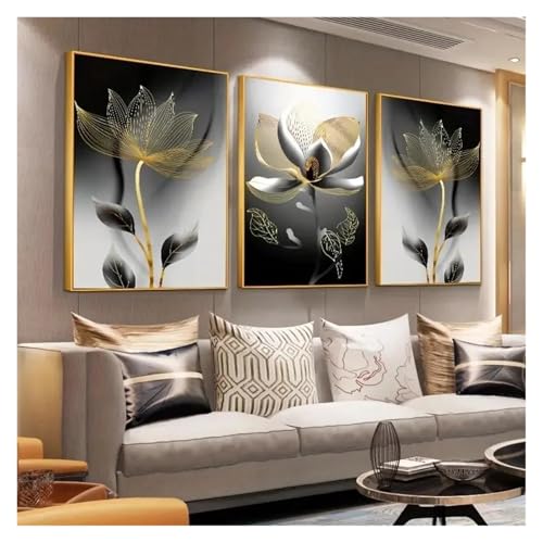 Impression sur toile esthétique triptyque floral XENITE 40x50cm