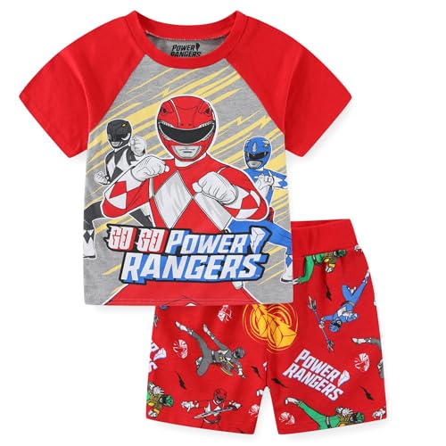 Power Rangers Boys Short Sleeve T-Shirt and Shorts Set for Toddler and Big Kids